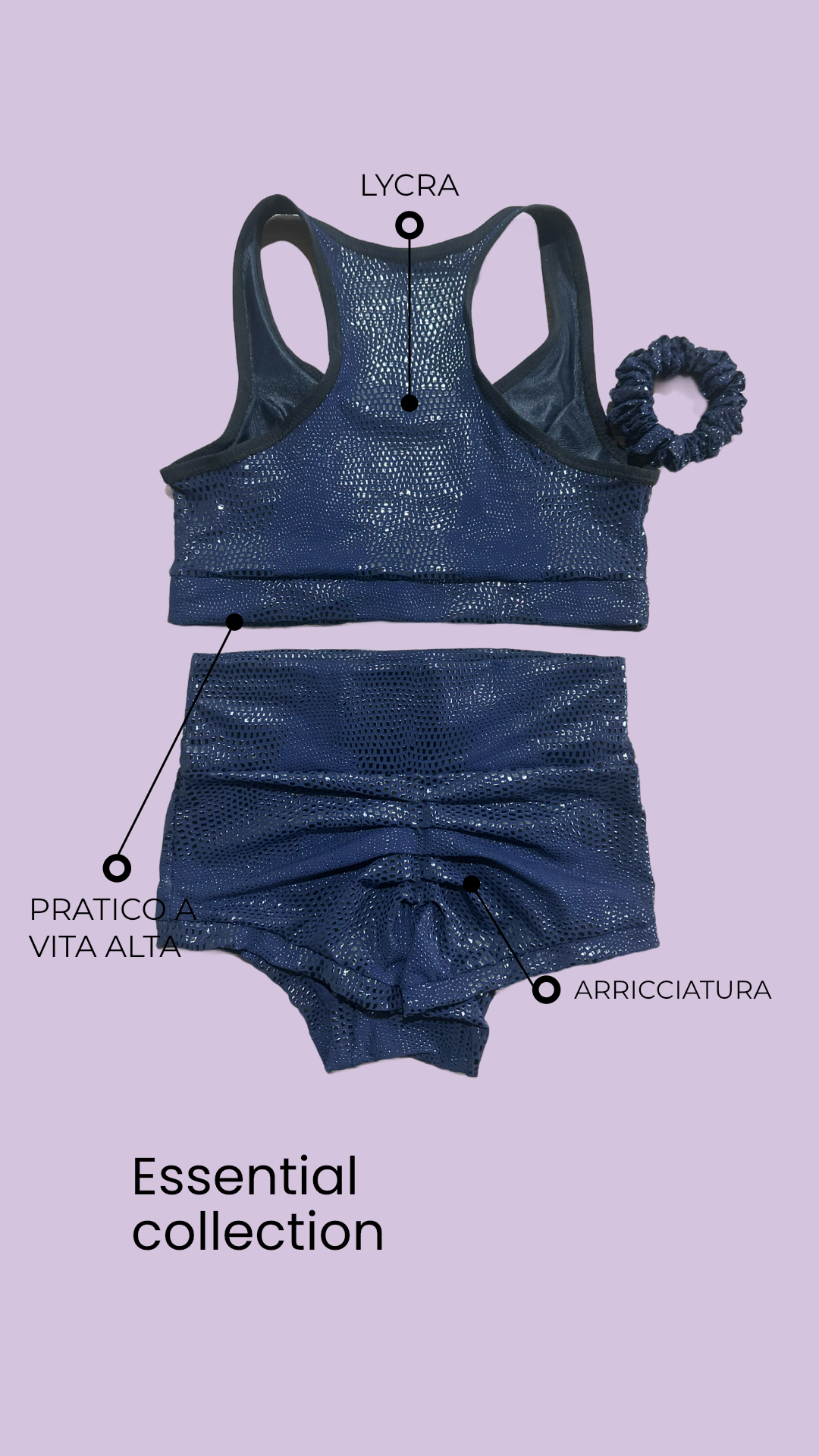 Essential a vita alta blue luccicante