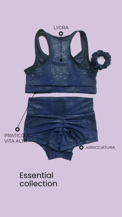 Essential a vita alta blue luccicante