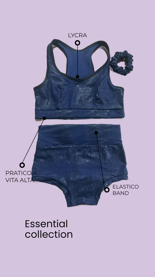 Essential a vita alta blue luccicante